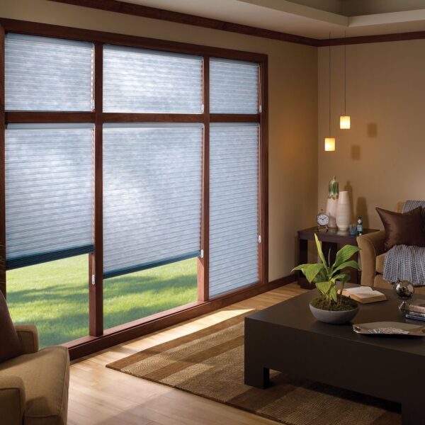 white fabric blinds